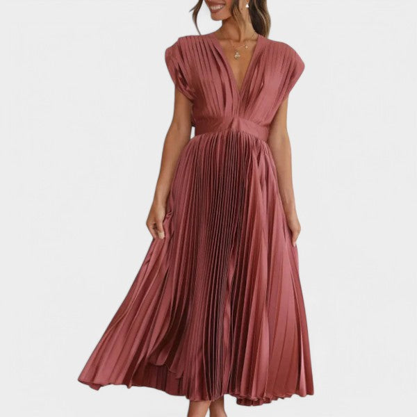 Sofía | Vestido plisado con escote en V