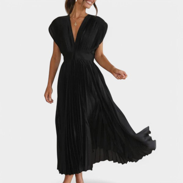 Sofía | Vestido plisado con escote en V