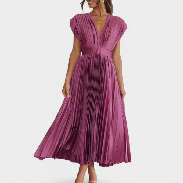 Sofía | Vestido plisado con escote en V