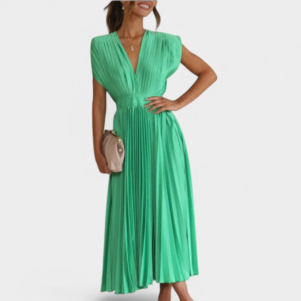 Sofía | Vestido plisado con escote en V
