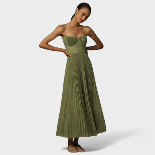 Camila | Vestido plisado midi