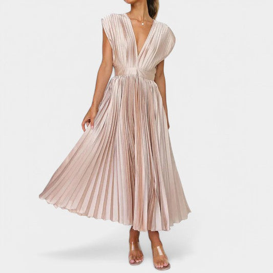 Sofía | Vestido plisado con escote en V
